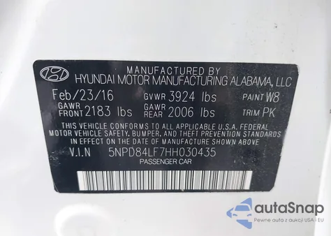 2017 Hyundai Elantra Se from USA, damaged, VIN 5NPD84LF7HH030435
